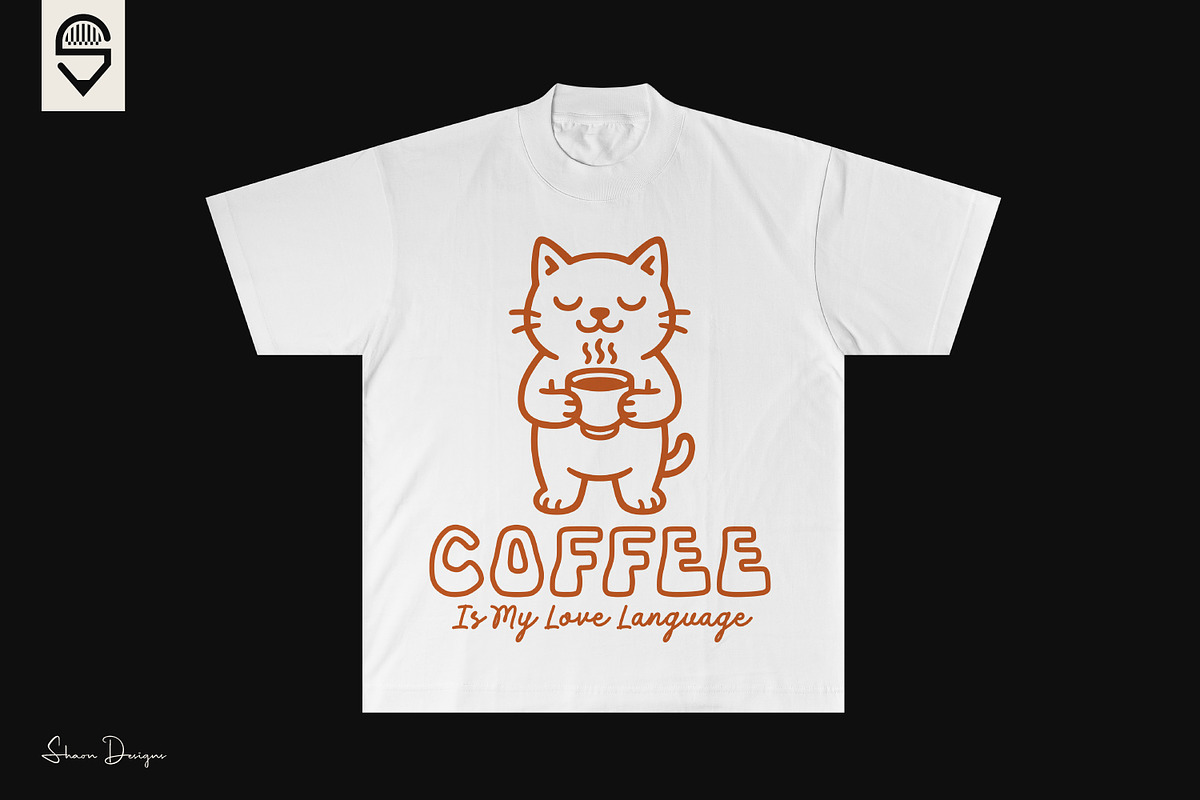 Cute Cat Coffee Lover Design, an Animal Illustration by shaondesigns (Photo 2 of 4)