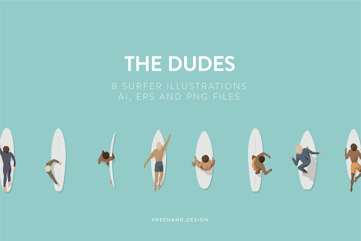 The Dudes - Surfer Illustrations, an Illustration by freehand design (Photo 1 of 7)