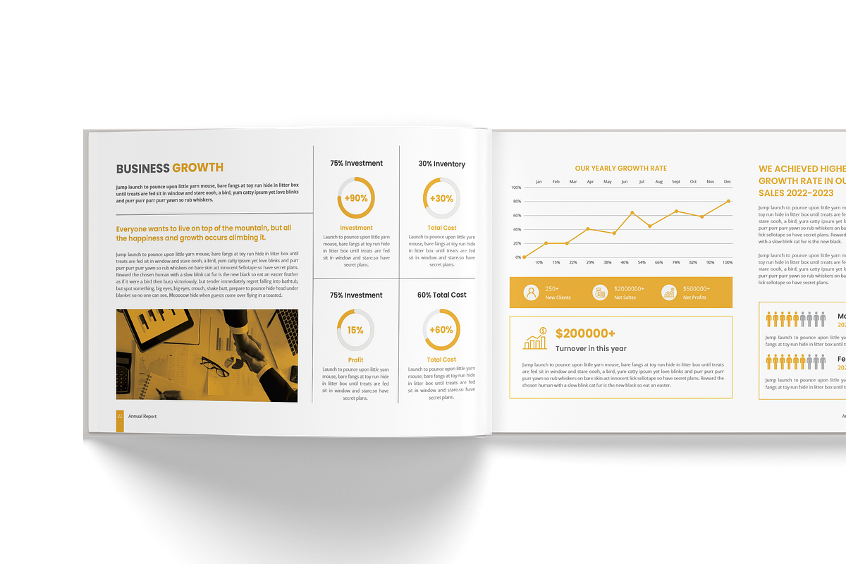 Horizontal Annual Report Brochure, a Brochure Template by TheBrightGrap (Photo 13 of 19)
