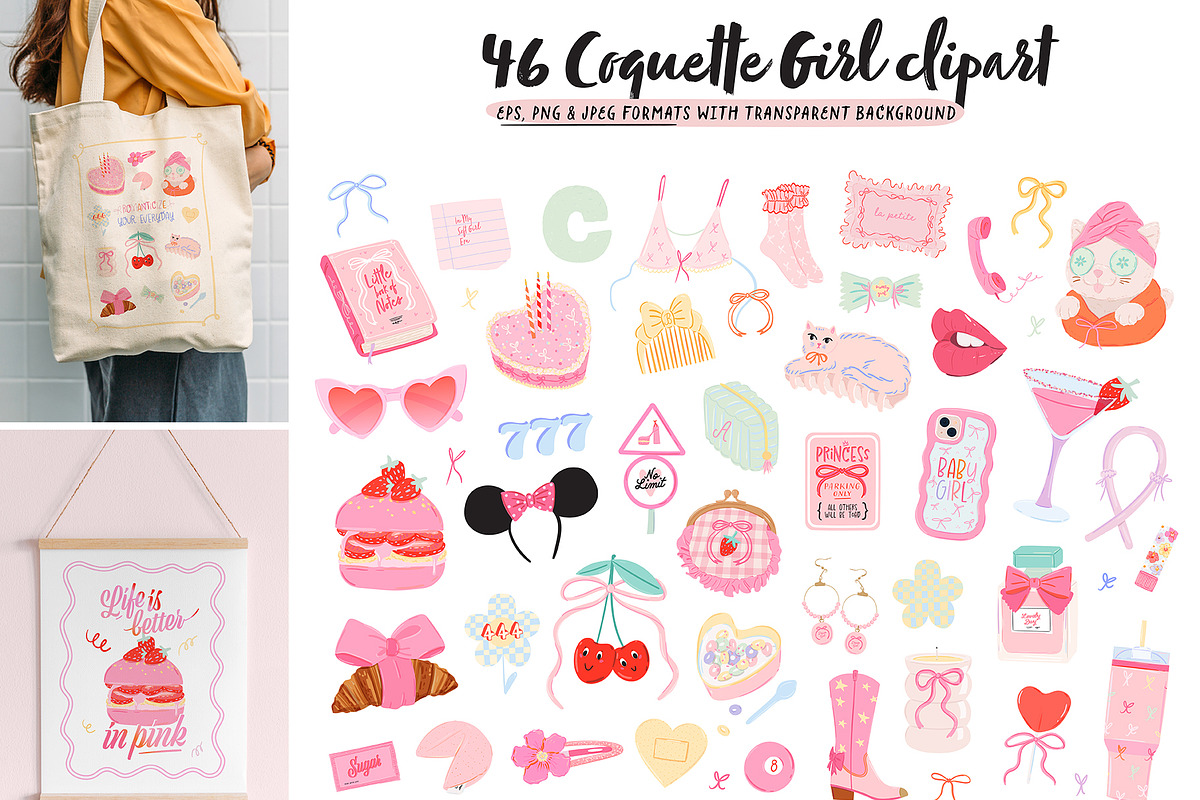 Cute Girly Clipart Bundle, an Object Graphic by Ruslana Lubenets (Photo 35 of 51)