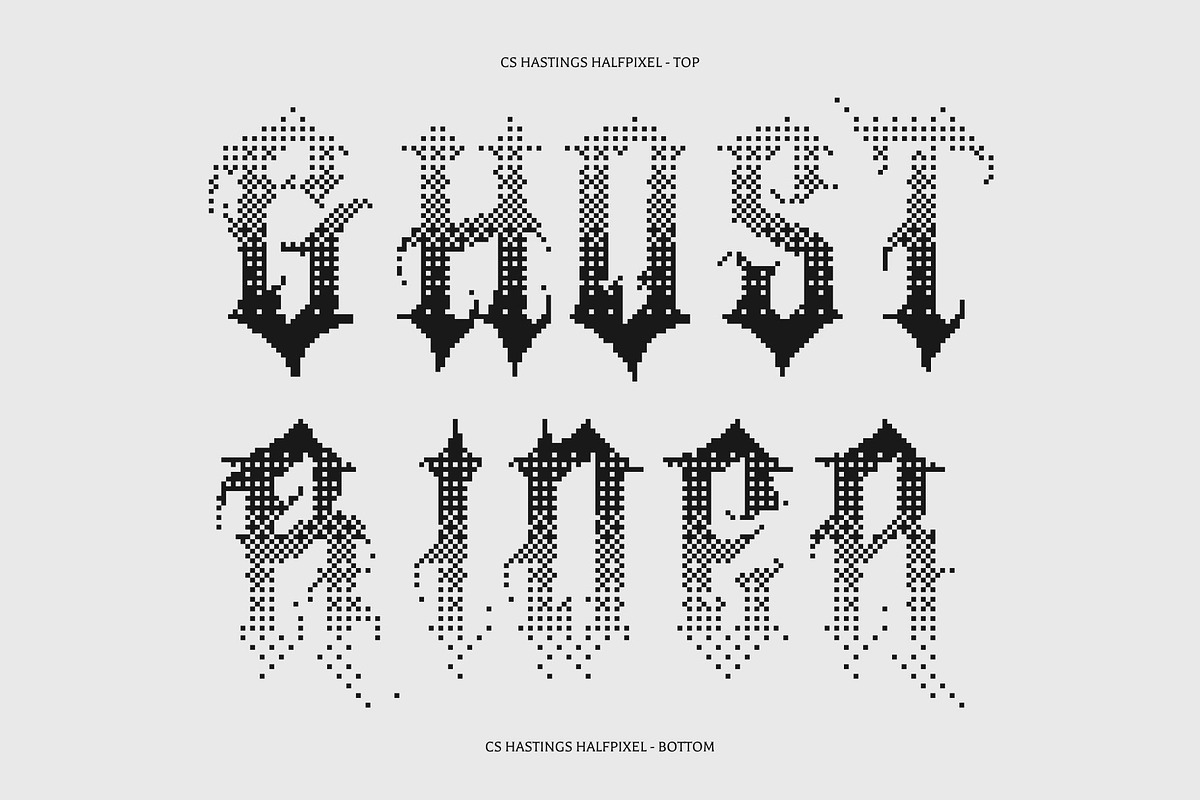 CS Hastings Halfpixel, a Blackletter Font by Craft Supply Co. (Photo 3 of 8)