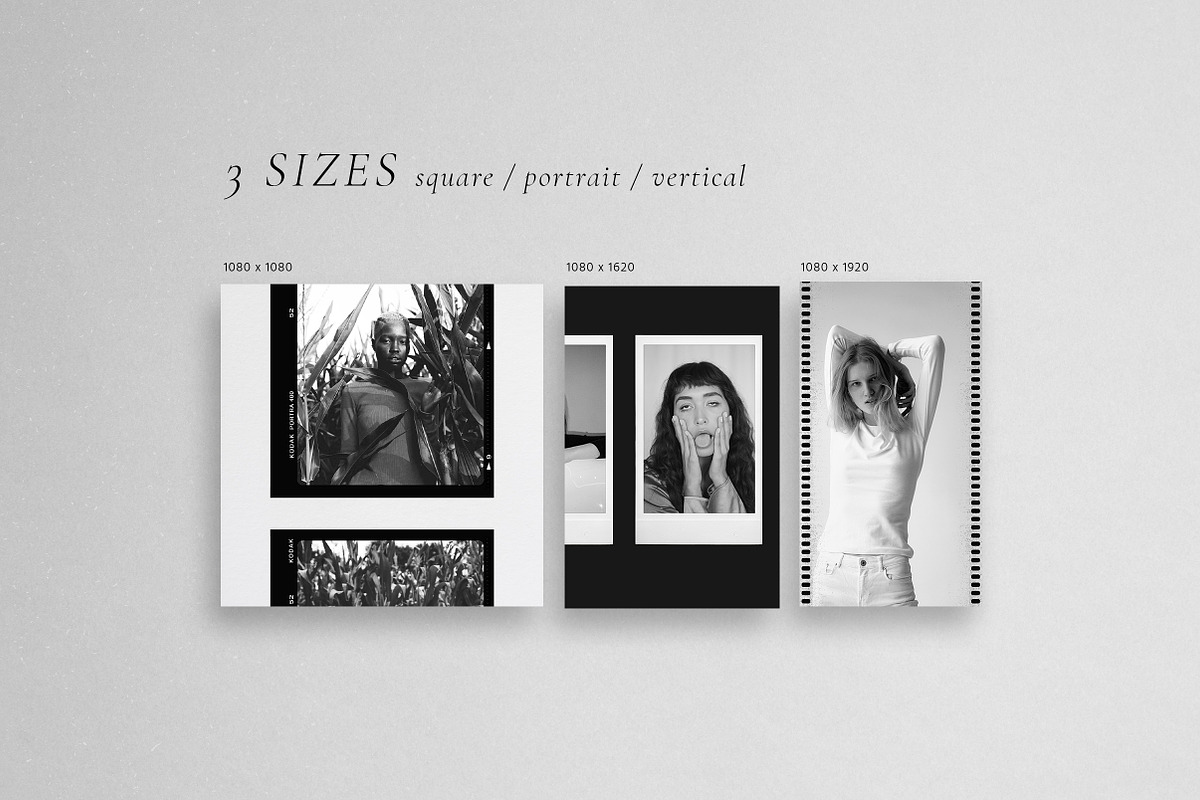Black&White Film Frames Templates, a Social Media Template by Sparrow & Snow (Photo 3 of 11)