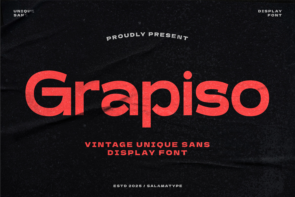 Grapiso Unique Sans, a Sans Serif Font by Salamahtype (Photo 1 of 7)