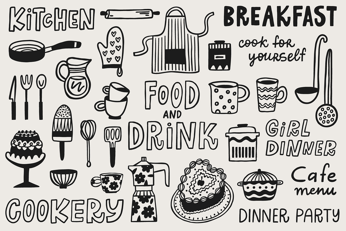 Food & Drink graphic elements, a Food Illustration by piyacler (Photo 5 of 8)