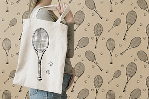 Tennis. Sketch And Patterns