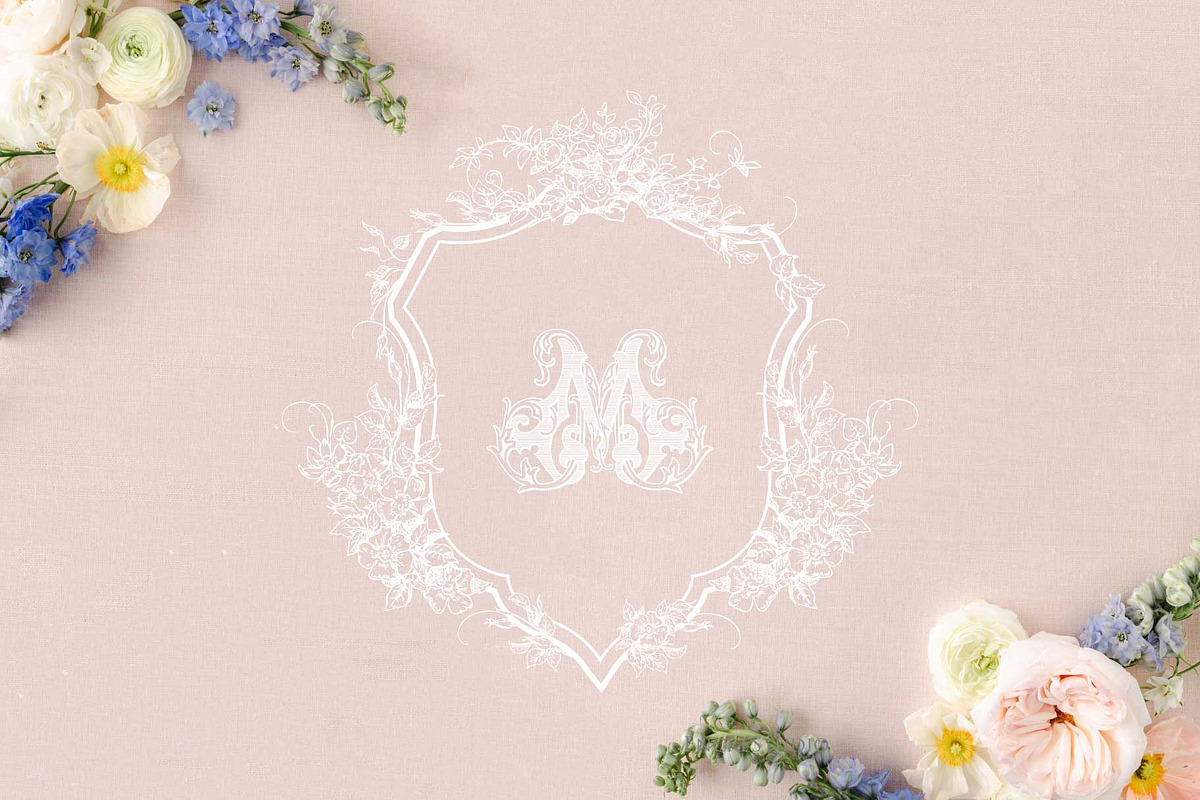 Vintage Wedding Crest with Roses, a Decorative Illustration by Encre Studio (Photo 4 of 4)