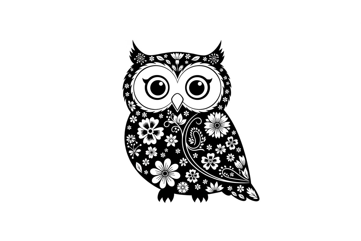 Cute Owl Silhouette Bundle, an Illustration by yasushie (Photo 4 of 31)