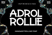 Adrol Rollie - Handwritten Line Font, a Script Font by Ary_ngeblur (Thumbnail 1 of 6)