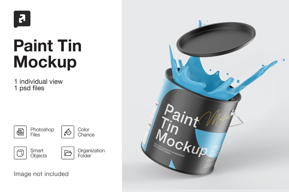 Paint Tin Mockup, a Packaging Mockup by _Adroit_ (Photo 2 of 2)
