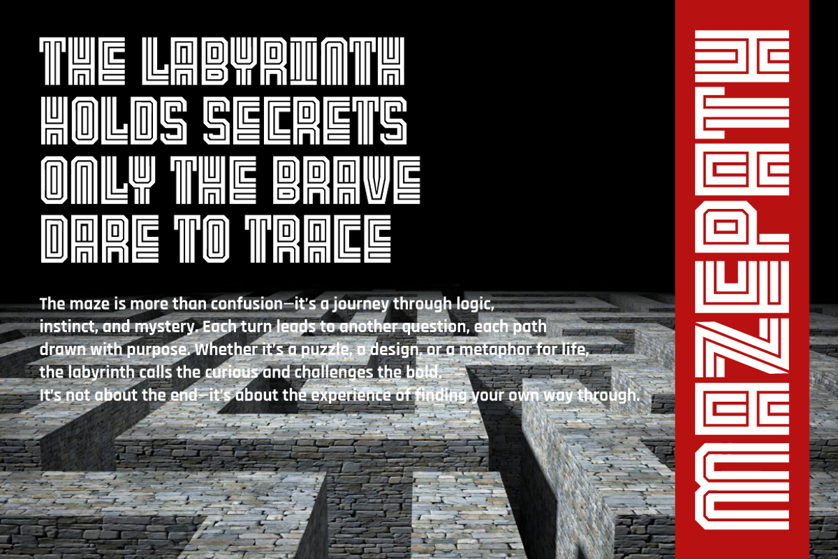 Pathline Multiline Maze Font, a Font by PutraCetol Studio (Photo 4 of 5)