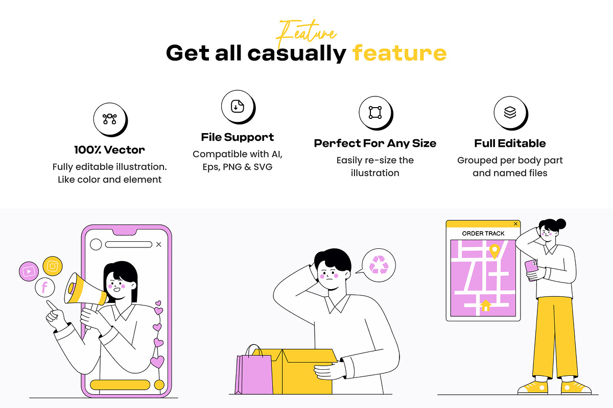 Shopping Illustration Pack, a Technology Illustration by orenjidesign (Photo 3 of 8)