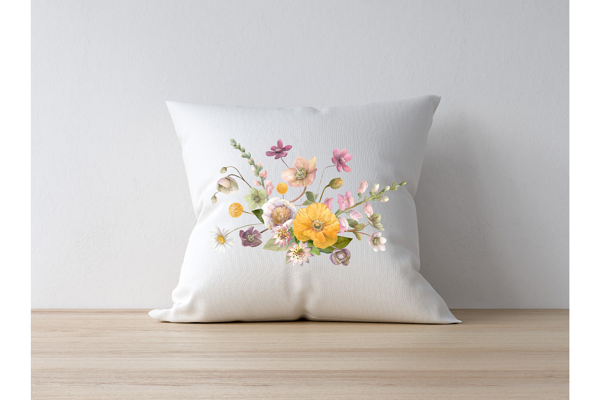 Watercolor Wild Summer Flowers., an Illustration by yulia.sukhanova (Photo 4 of 5)