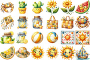 Yellow Patchwork Summer Clipart, an Illustration by Sublimation Artist (Thumbnail 2 of 6)