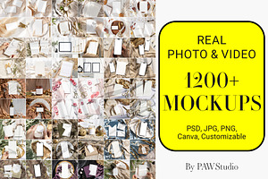 Mockup Bundle. Video. Customizable, a Product Mockup by PawMockups