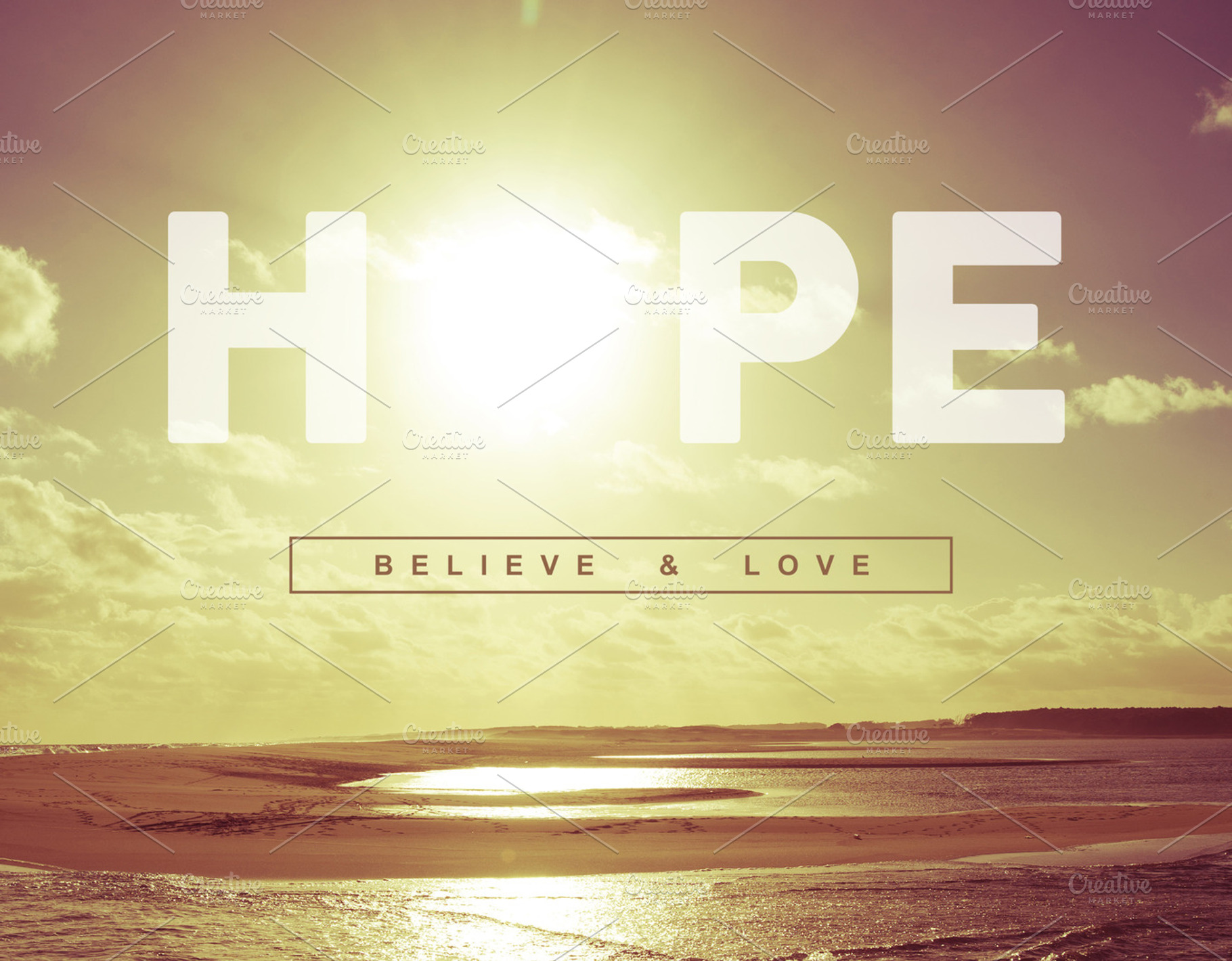 Hope quote concept sunset background, a Nature Photo by Cienpies Design