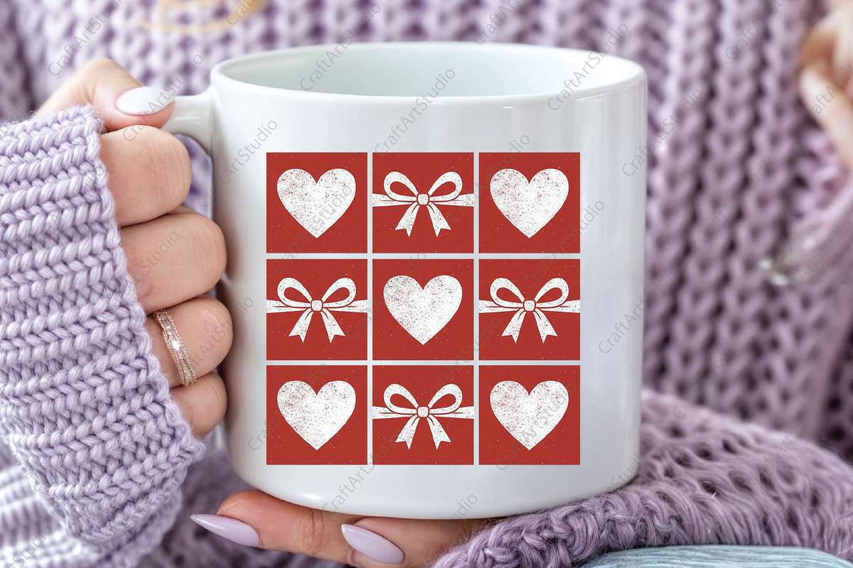 Retro Checkered Valentines PNG, an Illustration by CraftArtStudio (Photo 2 of 4)