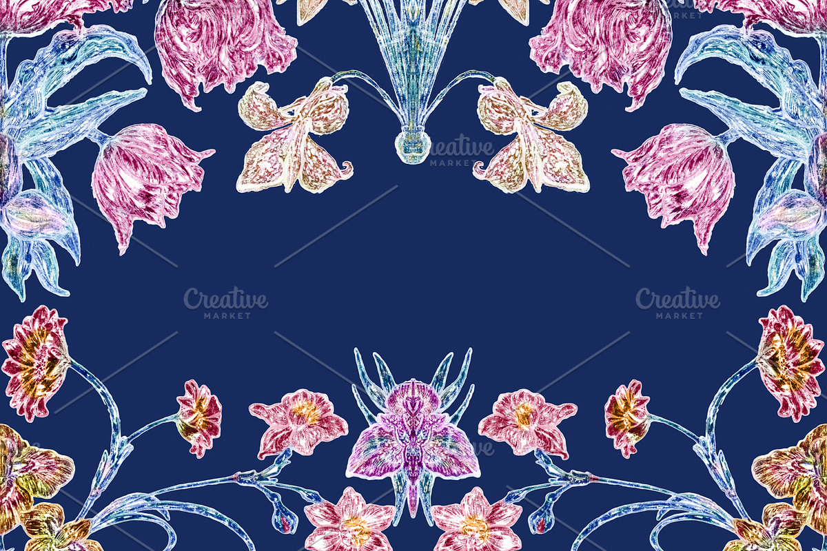 Modern Vintage floral pattern, a Pattern Graphic by YvY (Photo 3 of 7)