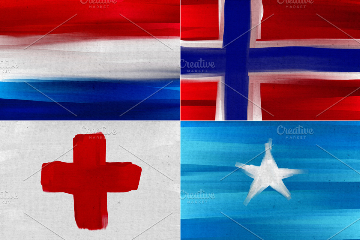40 National Flags Painted on Canvas, a Texture Graphic by lissius (Photo 4 of 5)