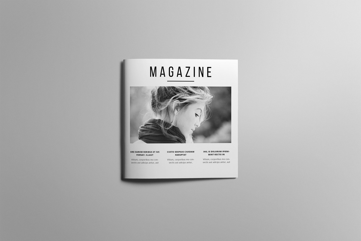 Minimal Square Magazine Template, a Magazine Template by Uloel Design (Photo 1 of 12)