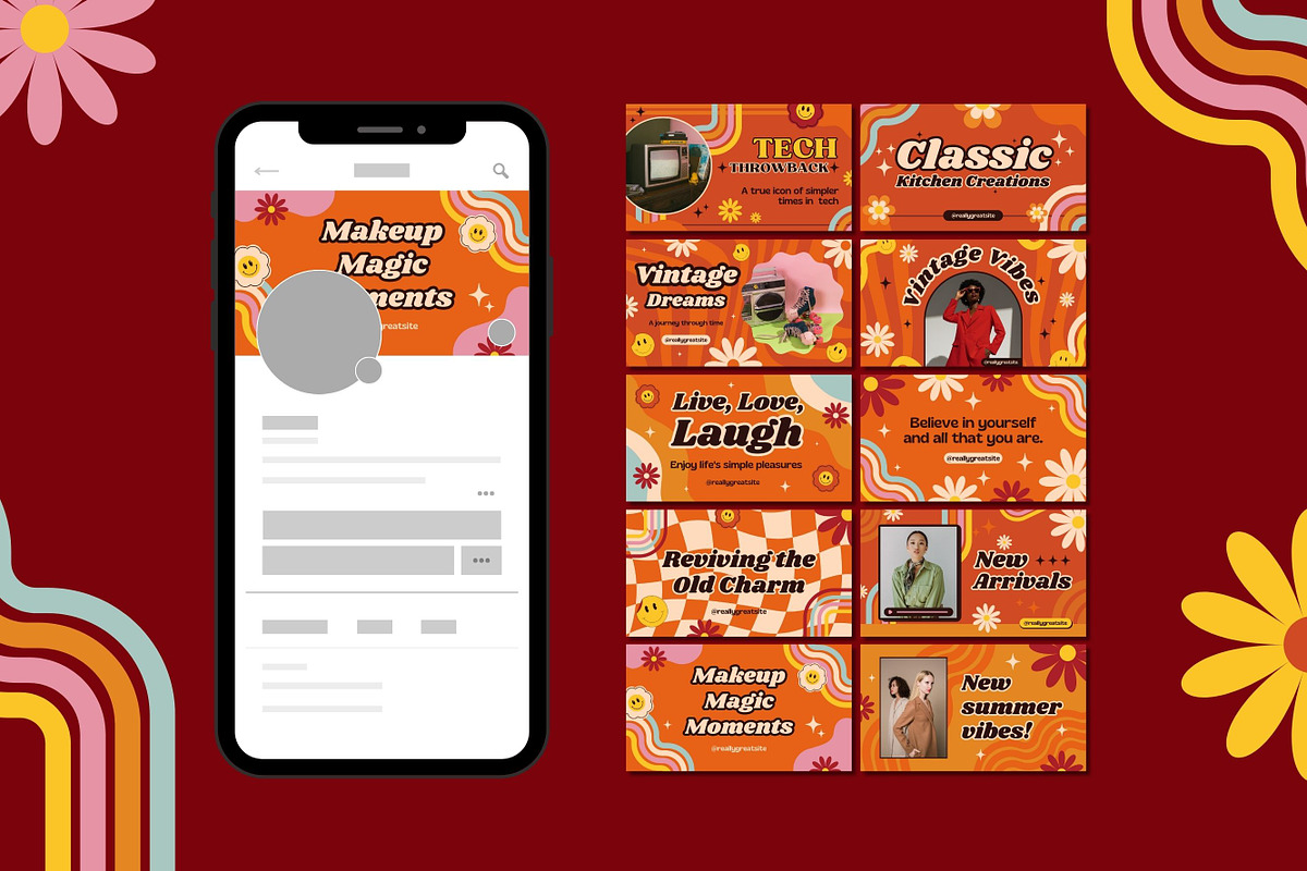 50 Retro Cover Templates Groovy, a Templates & Theme by TemplateCastleStore (Photo 7 of 9)