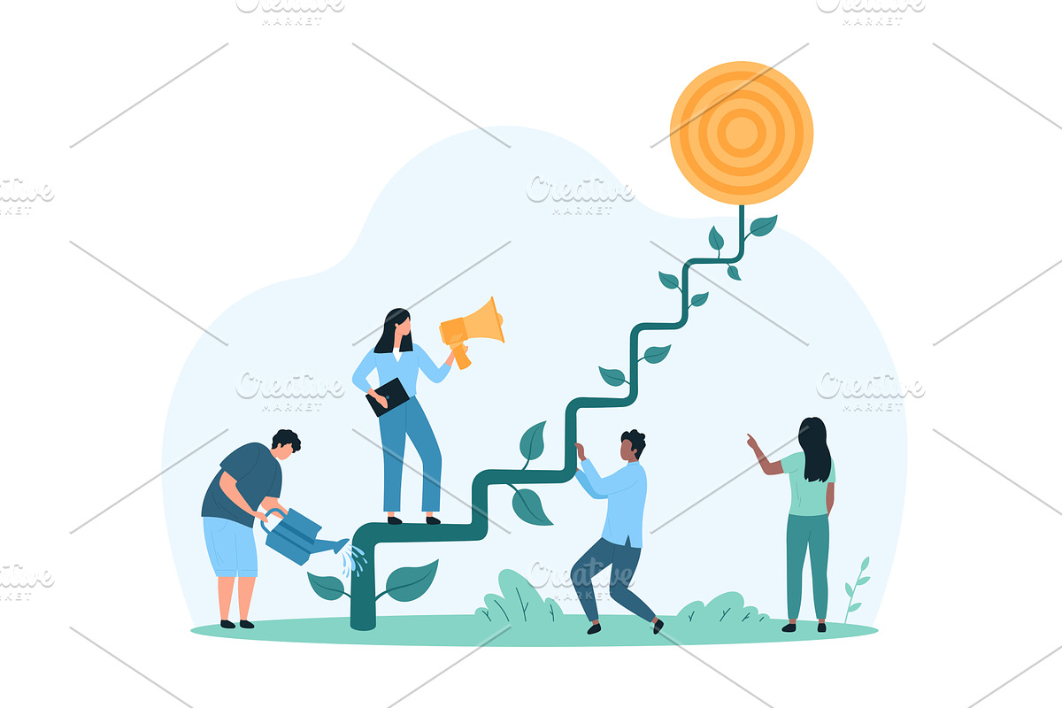 Mentor support & assistance career, a Person Illustration by Flashvector