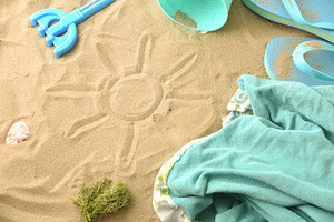 Sun Drawing on Sandy Beach, a Holiday Photo by Davizro's Market