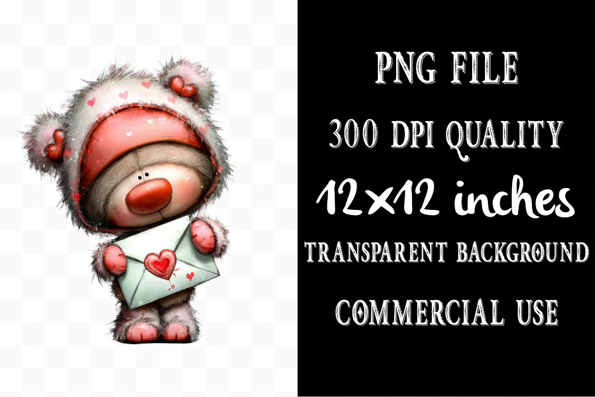 Valentine Teddy Bear Clipart, an Illustration by Designking (Photo 4 of 5)
