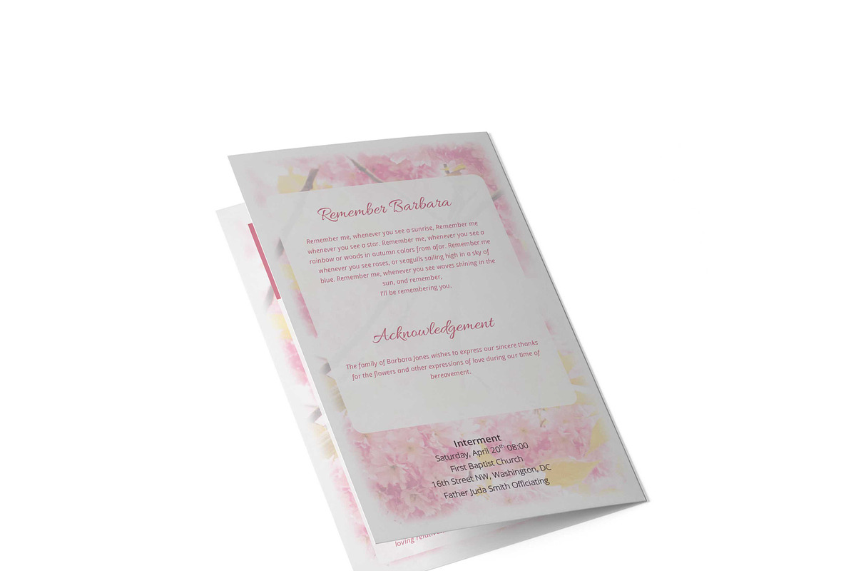 Obituary program template, a Brochure Template by inserenity (Photo 4 of 5)