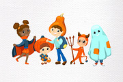 Cute Kids In Halloween Costume, a Person Illustration by RabbitAndPencil (Thumbnail 4 of 5)