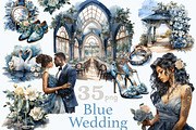 Blue Wedding PNG | Bride Clipart, a Person Illustration by GlamArtZhanna (Thumbnail 1 of 5)