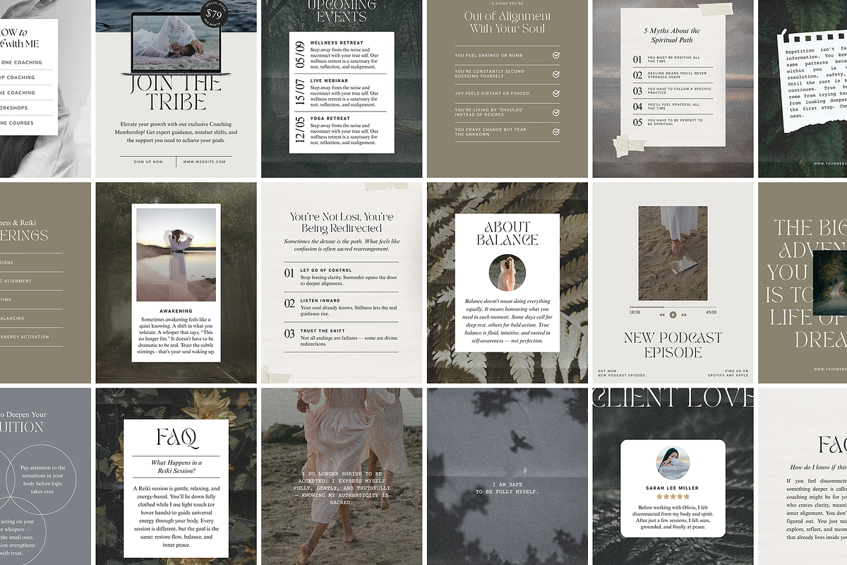 Spiritual Coach Instagram Templates, a Social Media Template by Studio Loire (Photo 5 of 9)