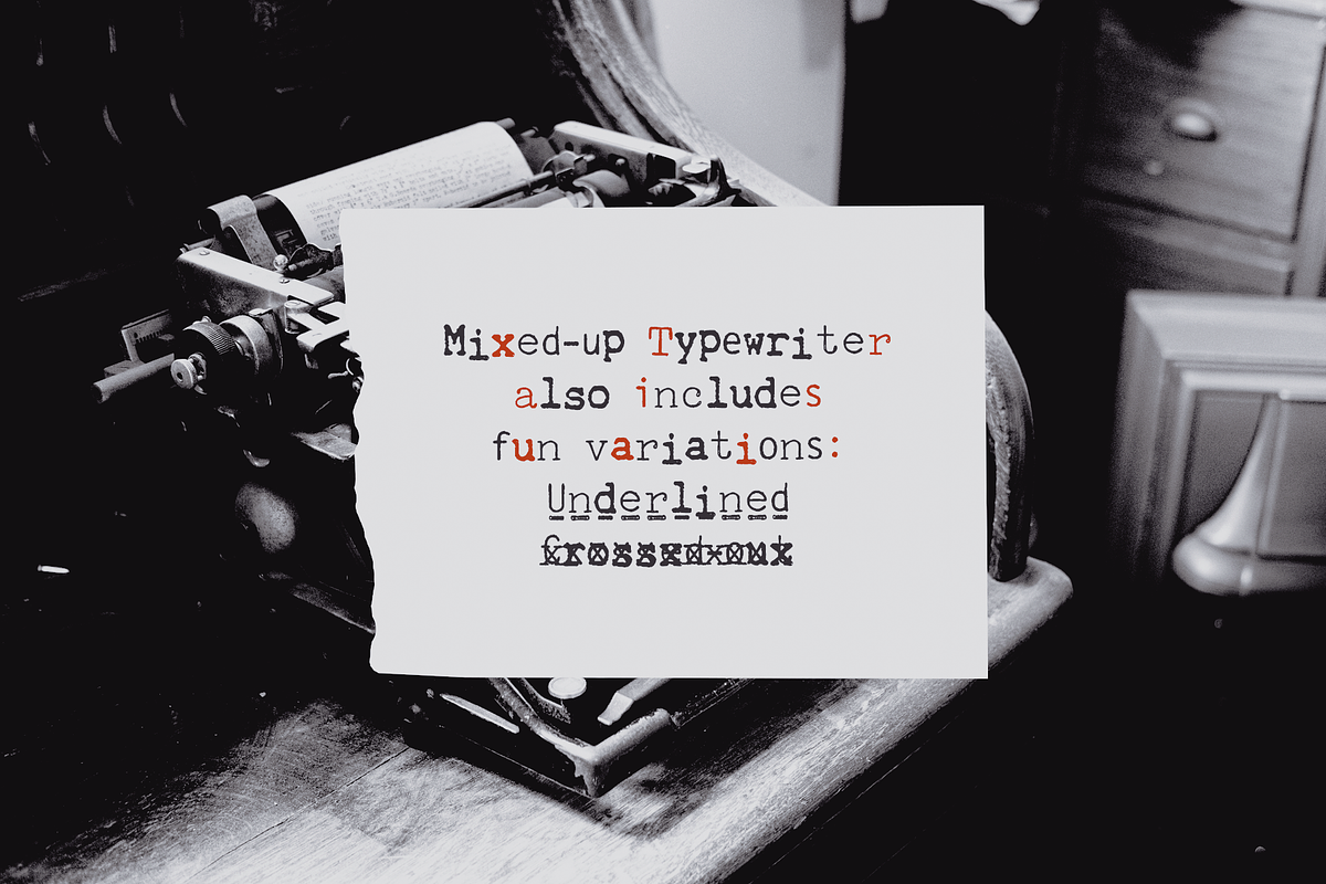 Mixed-up SVG Typewriter Font, a Serif Font by Ana's Fonts (Photo 5 of 9)