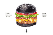 Unique Burger. Watercolor, a Food Illustration by Olga Olmix (Thumbnail 4 of 6)