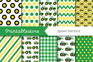 Green Tractors Paper DP19