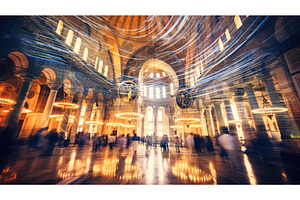 architecture blurred hagia sophia, a Background Photo by pikepicture