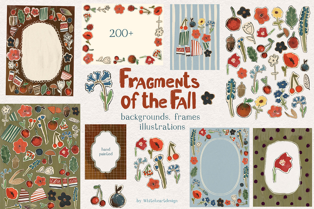 Fall Cottagecore Frames Backgrounds, a Decorative Illustration by whiteheartdesign (Photo 1 of 22)