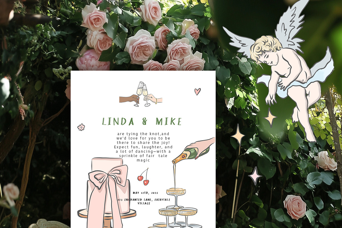 Hand Drawn Wedding Illustrations 300, an Object Graphic by whiteheartdesign (Photo 10 of 24)