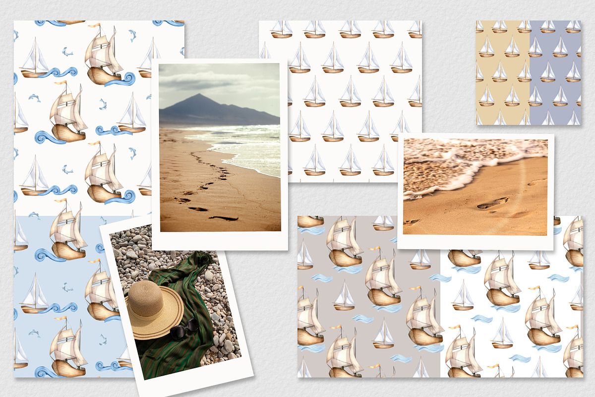 Marine collection watercolor clipart, an Illustration by Kate Lanbina (Photo 10 of 13)