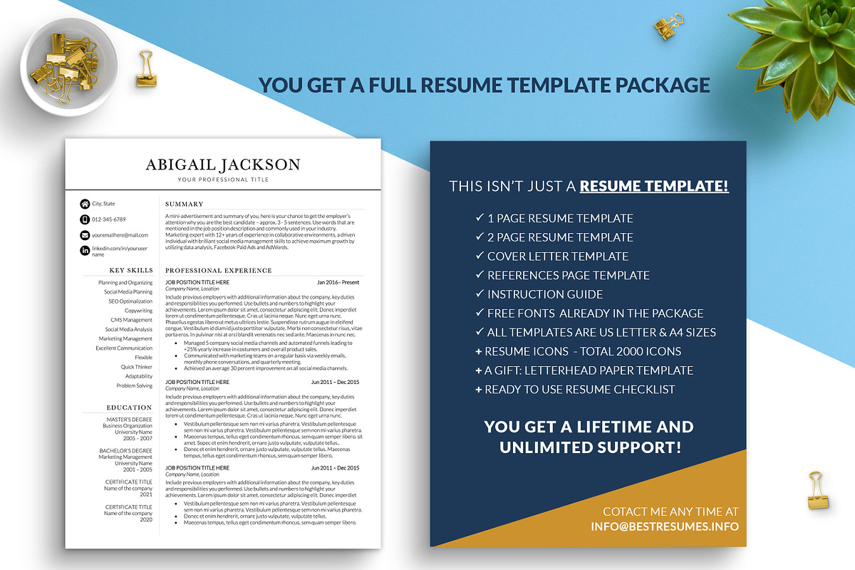 Minimal Clean Resume Template Word, a Resume Template by BestResumes.Co (Photo 7 of 8)