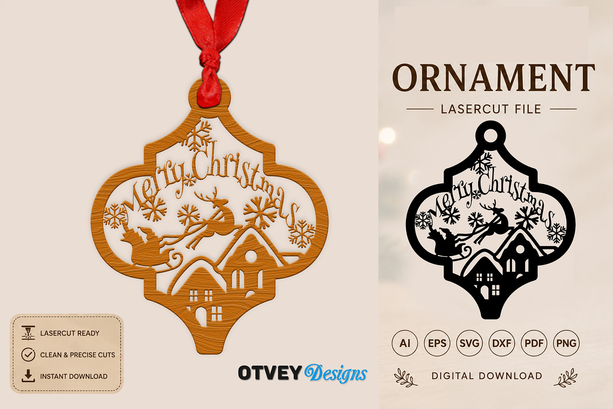 Christmas Scene Ornaments, a Decorative Illustration by OTVEY DESIGN (Photo 9 of 9)