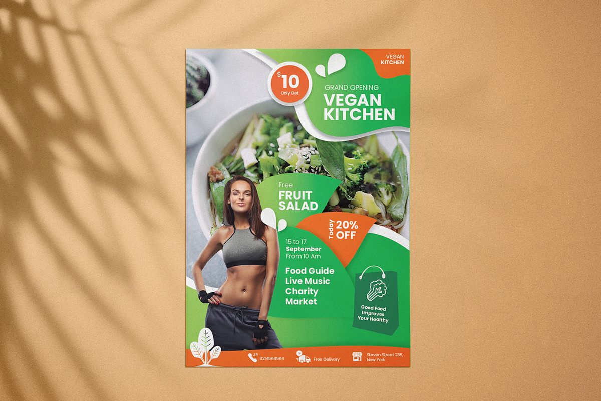 Food Vegan Flyer, a Flyer Template by Stock Shape (Photo 2 of 2)