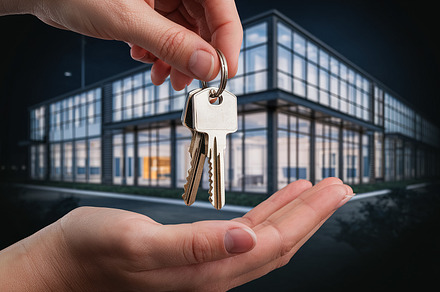 A hand holds a set of keys