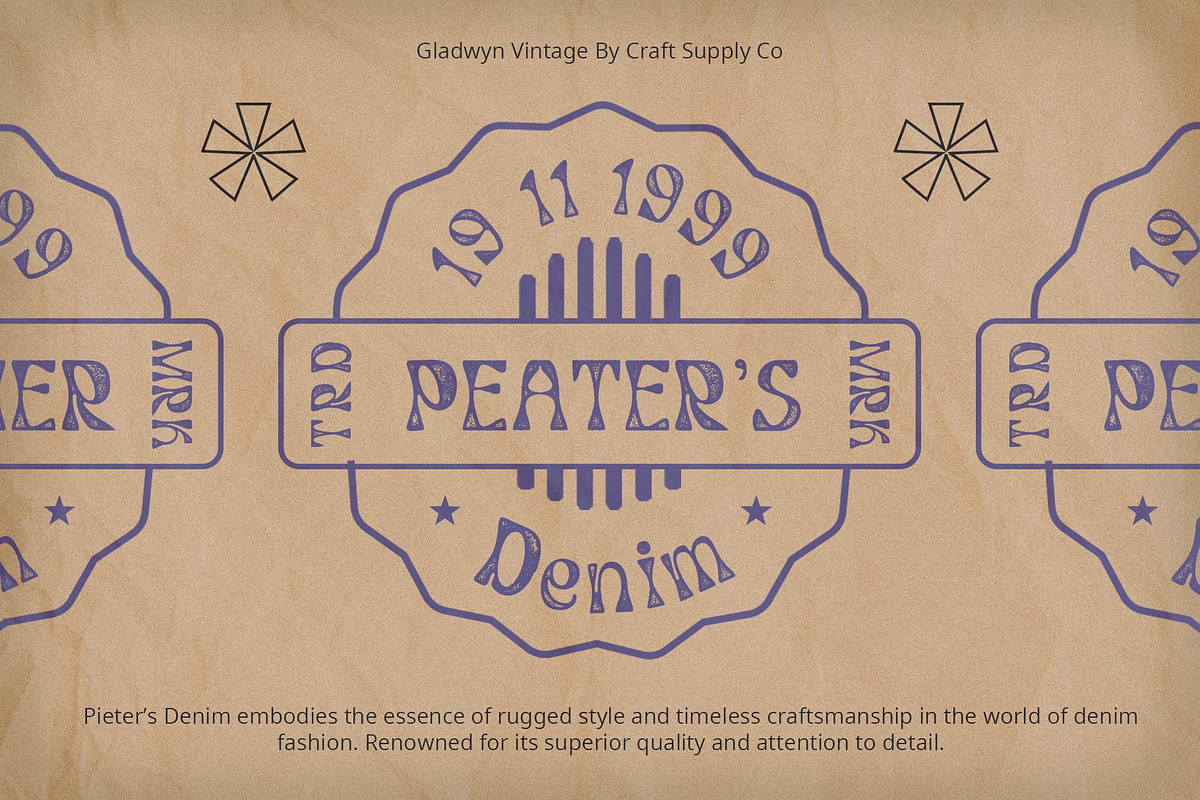 Gladwyn Vintage, a Sans Serif Font by Craft Supply Co. (Photo 7 of 8)