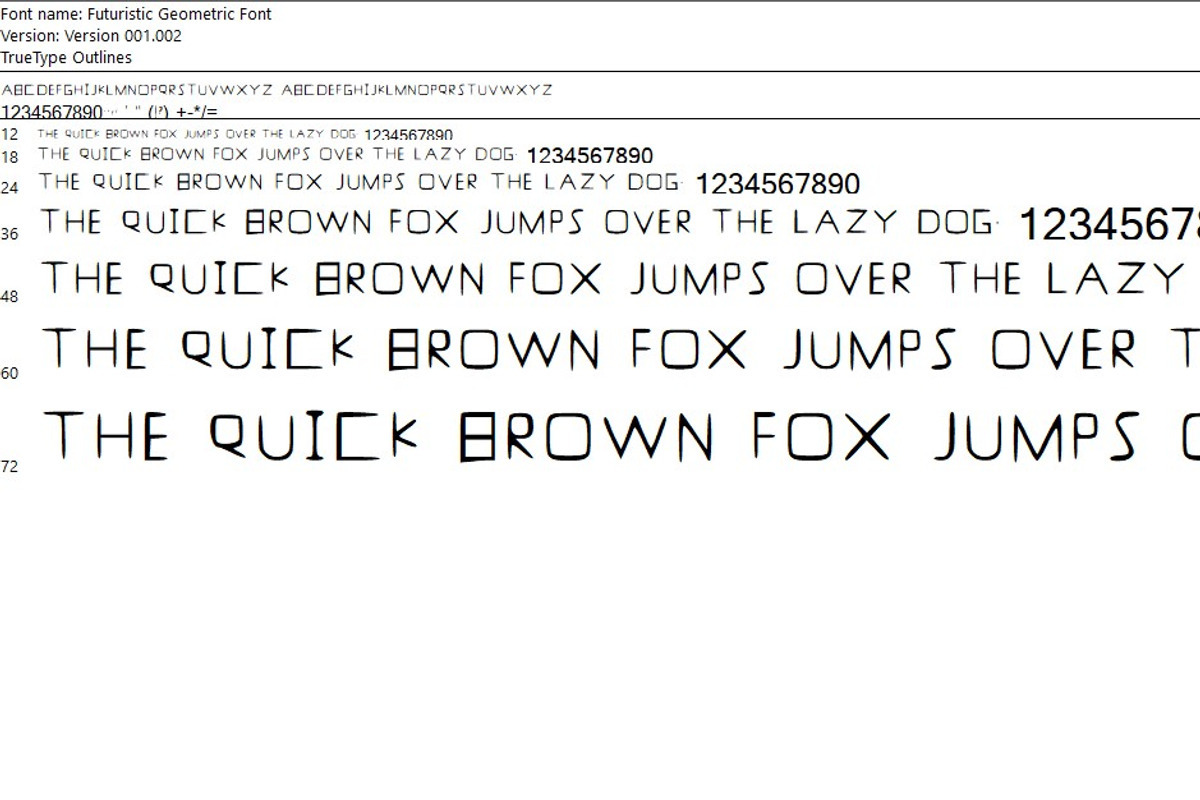 Futuristic Geometric Display Font, a Handwritten Font by RAHMAT (Photo 4 of 4)