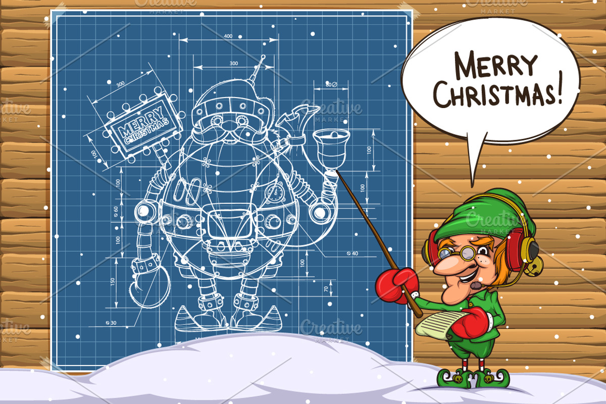 Robot Santa and Elf, a Technology Illustration by yuanden graphics (Photo 2 of 3)