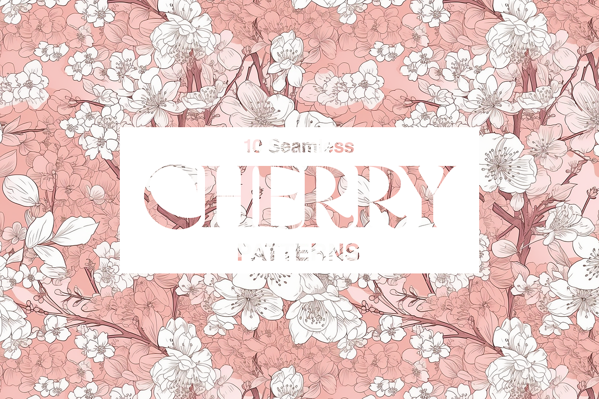 10 Cherry Blossom Patterns, a Pattern Graphic by Motifs (Photo 5 of 12)