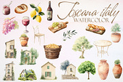 Romantic Tuscan Villa Watercolor, a Decorative Illustration by Deckar_art (Thumbnail 1 of 5)