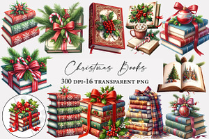 Christmas Books Clipart, an Illustration by Designworld