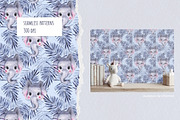 Watercolor Baby Elephants Pattern, a Pattern Graphic by Gribanessa (Thumbnail 2 of 3)