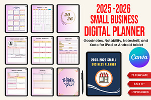 Digital 2025-2026 Small Business Pla, a Stationery Template by Designmela01